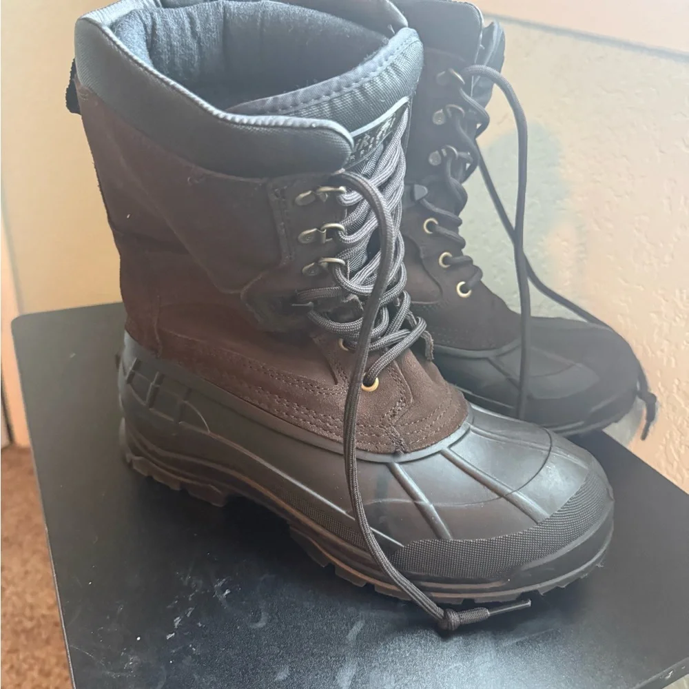 Kamik Thinsulate NationPro Insulated Waterproof Brown Winter Snow Boots Mens 9